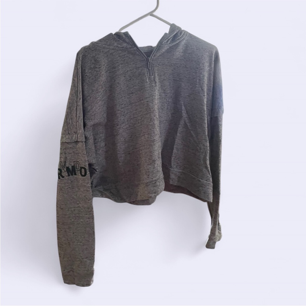 Under Armour Heather Gray Cropped Hoodie